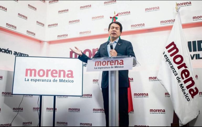 Conferencia de prensa del presidente de Morena, Mario Delgado. EL UNIVERSAL