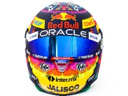 El casco que se subastará será el que se diseñó especialmente para el Gran Premio de México. CORTESÍA / Red Bull Content Pool