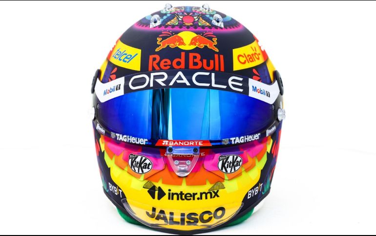 El casco que se subastará será el que se diseñó especialmente para el Gran Premio de México. CORTESÍA / Red Bull Content Pool