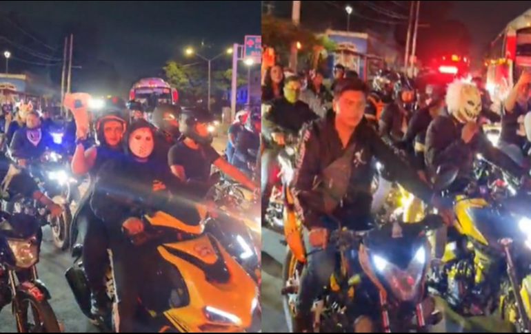 Un grupo de motociclistas salió de Selva Mágica y se reunió en Avenida Washington y Federalismo en Guadalajara donde ya lo esperaban otros grupos de motociclistas. ESPECIAL