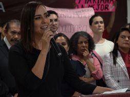 En su discurso, Mariana Fernández subrayó que Guadalajara necesita una transformación que las personas están esperando desde hace muchísimos años. ESPECIAL