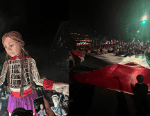 Durante la visita de Amala a Guadalajara, los manifestantes exigieron el cese al fuego inmediato y ayuda humanitaria urgente, especialmente a hospitales. EL INFORMADOR/ A. Navarro.