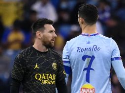 La última vez que se midieron Cristiano vs Messi, con ambos en el PSG y el Al Nassr, respectivamente, fue el 19 de enero de 2023, en Riad. AFP / ARCHIVO