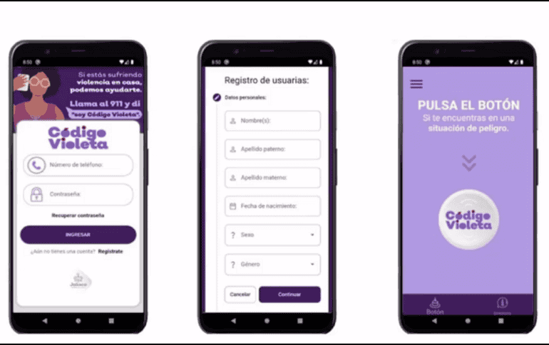 En un comunicado el Gobierno del Estado informó que la aplicación Código Violeta está disponible de manera gratuita en las tiendas Play Store y App Store. CORTESÍA