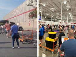La larga fila se formó justo antes de que la tienda abriera sus puertas ayer por la mañana en Puerto Vallarta. ESPECIAL