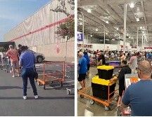 La larga fila se formó justo antes de que la tienda abriera sus puertas ayer por la mañana en Puerto Vallarta. ESPECIAL