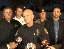 Jefe de la policía de la ciudad de Ocala, habla en una conferencia de prensa tras el tiroteo en el centro comercial Paddock.AP