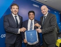 La FIFA y la Conmebol formarán una comisión para tratar la destitución de Ednaldo Rodrigues (centro) el 8 de enero. TWITTER/CBF_Futebol