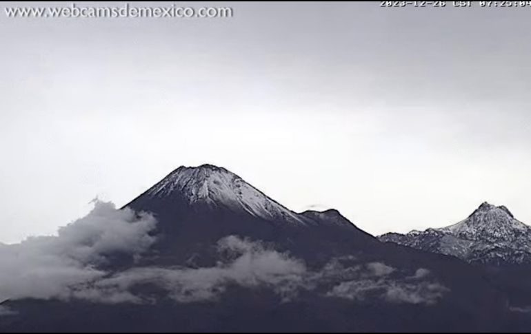Así lució hoy. El Parque Nacional Volcán Nevado de Colima es un Área Natural Protegida federal, localizada en los límites de Jalisco y Colima. ESPECIAL / webcamsdemexico
