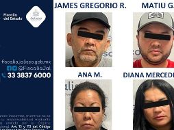 Se trata de James Gregorio R., Matiu G., Ana M. y Diana Mercedes O., quienes a solicitud del agente del Ministerio Público permanecerán con la medida cautelar de prisión preventiva oficiosa durante un año. CORTESÍA
