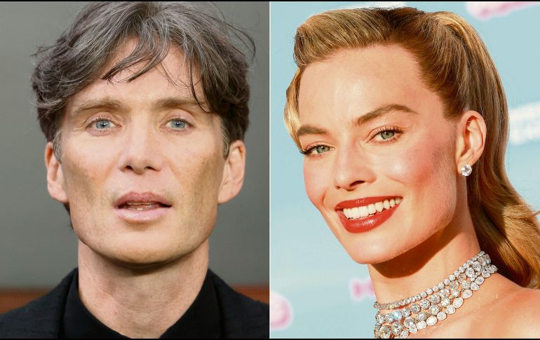 Esta combinación de imágenes muestra al actor irlandés Cillian Murphy, protagonista de “Oppenheimer” y a la actriz australiana Margot Robbie, estrella de “Barbie”. AFP