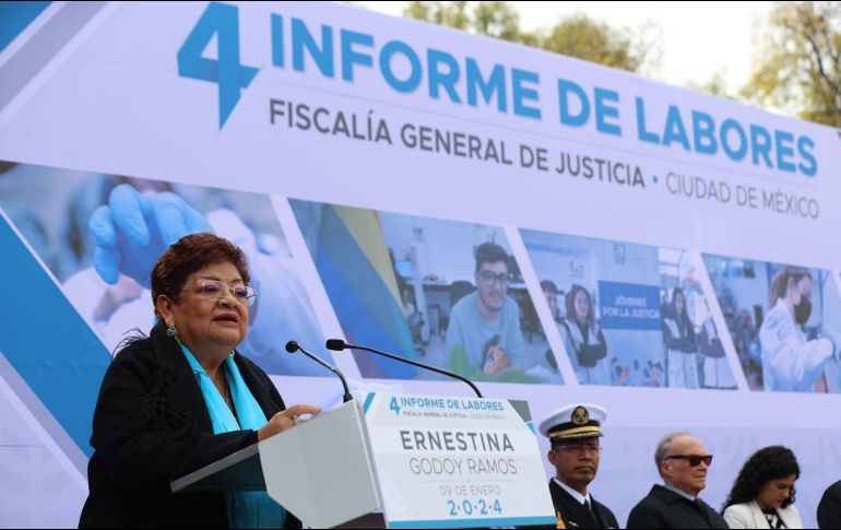 Este martes, Ernestina Godoy se despidió de Fiscalía de la Ciudad de México con su cuarto informe de labores. SUN / D. S. Sánchez