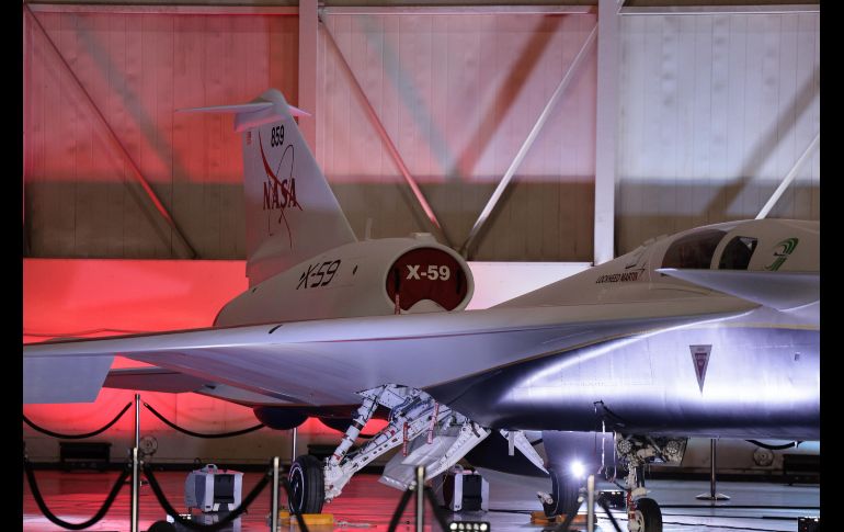 El X-59 volará a una velocidad de mil 488 kilómetros por hora, alrededor de 1.4 veces la velocidad del sonido. EFE / A. Dinner