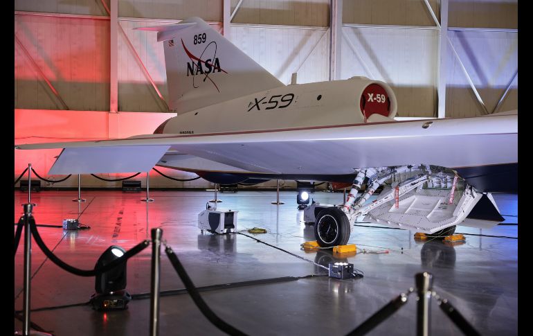 El X-59 volará a una velocidad de mil 488 kilómetros por hora, alrededor de 1.4 veces la velocidad del sonido. EFE / A. Dinner