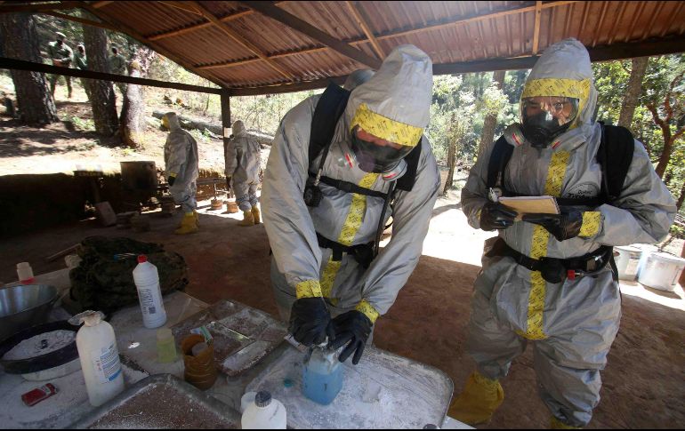 Los agentes caninos modificaron su conducta, por lo que los efectivos llevaron a cabo la guarda y custodia de la estructura sospechosa. SUN/ ARCHIVO