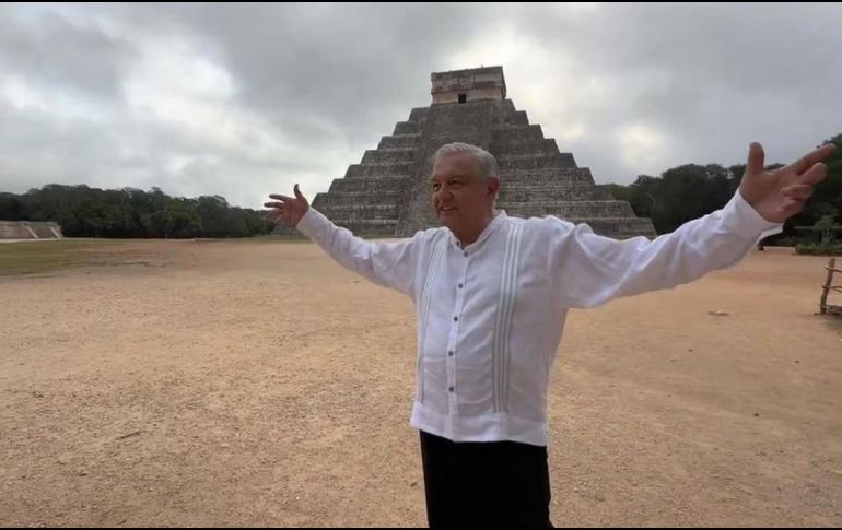 López Obrador, está en una gira de trabajo privada, para supervisar las obras del último tramo del Tren Maya. ESPECIAL