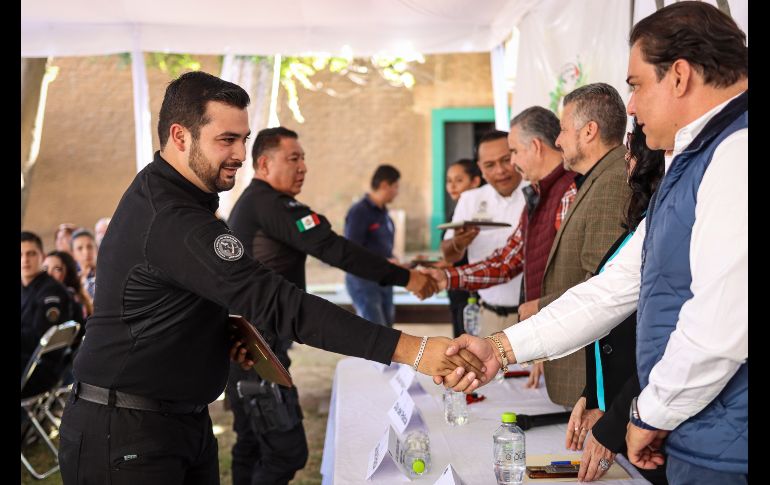 Las autoridades entregaron diplomas, estímulos y medallas a aquellos elementos de la Comisaría de Seguridad Pública destacados por su perseverancia, eficiencia, mérito y valor. EL INFORMADOR / H. Figueroa