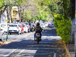 Motociclista invade el carril exclusivo del transporte público, una de las faltas que deben ser sancionadas. EL INFORMADOR/A. Navarro