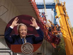 El Presidente López Obrador habló del accidente de ayer martes cuando cayó una dovela sobre una estructura del Tren-interurbano México-Toluca en la Ciudad de México. ESPECIAL, SUN / D. S. Sánchez y EFE / J. Méndez