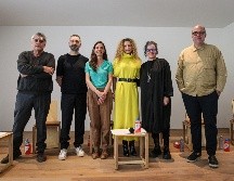 Quienes están detrás de este importante suceso son Sergio Ortiz el arquitecto, Agustín Perez el curador, Cynthia Gutiérrez la artista, Nidia Elorriaga la líder del proyecto, Lourdes  González, la secretaria de Cultura y José Noé Suro. EL INFORMADOR / H. Figueroa