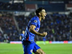 Ángel Sepúlveda en festejo de gol. El Cruz Azul es quinto del torneo con 7 puntos. IMAGO7/E. Espinosa