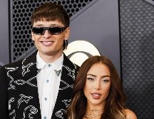 Peso Pluma asistió a la entrega de los Grammys acompañado de su novia, Nicki Nicole. EFE / CAROLINE BREHMAN