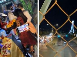 El puente estaba adornado con luces, flores, globos y hasta una alfombra roja; hubo mariachi. ESPECIAL