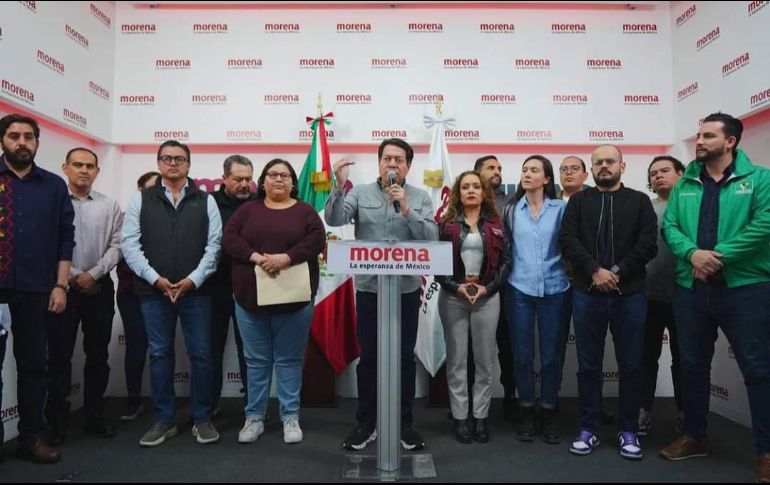 El dirigente nacional de Morena, Mario Delgado, arremetió contra las instituciones electorales del estado y las reglas de paridad que, acusan, favorecen a Movimiento Ciudadano. ESPECIAL/ MORENA.