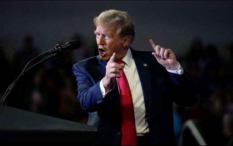 El candidato presidencial republicano, el expresidente Donald Trump, habla en un mitin en la Coastal Carolina University, en Conway, Carolina del Sur. AP/M. Balce.