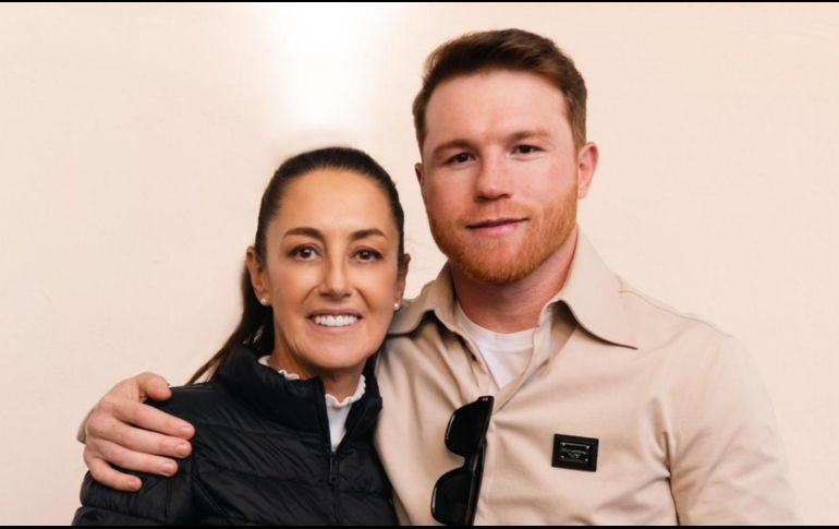 La candidata no perdió la oportunidad y compartió en sus redes sociales una fotografía y video al lado del tapatío dejando un mensaje felicitando a Saúl. 