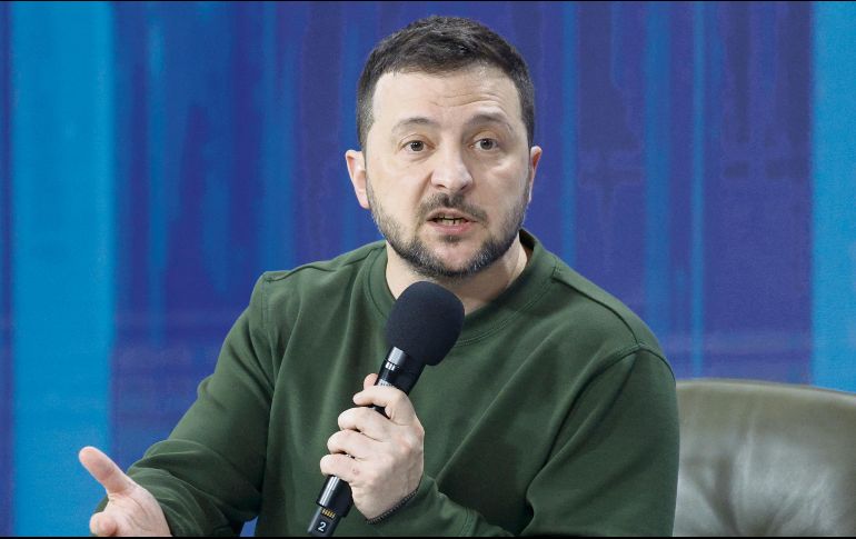 Volodimir Zelenski, en el foro “Año Ucrania 2024” en Kiev, tras el segundo aniversario de la invasión rusa. EFE