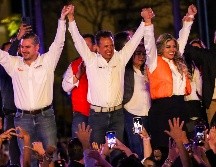 Pablo Lemus comenzó su campaña electoral en Plaza de las Américas acompañado de 15 mil personas, además de múltiples aliados del partido albinaranja. EL INFORMADOR/ A. Navarro