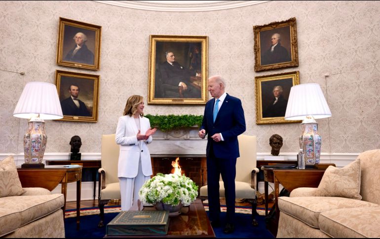 Biden hizo el anuncio mientras recibía a la primera ministra italiana Giorgia Meloni en la Casa Blanca. EFE