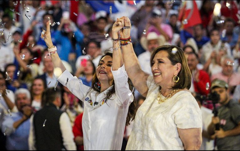 Laura Haro, recibió a Xóchitl Gálvez quien visitó Jalisco por primera vez. EL INFORMADOR/ H. Figueroa.