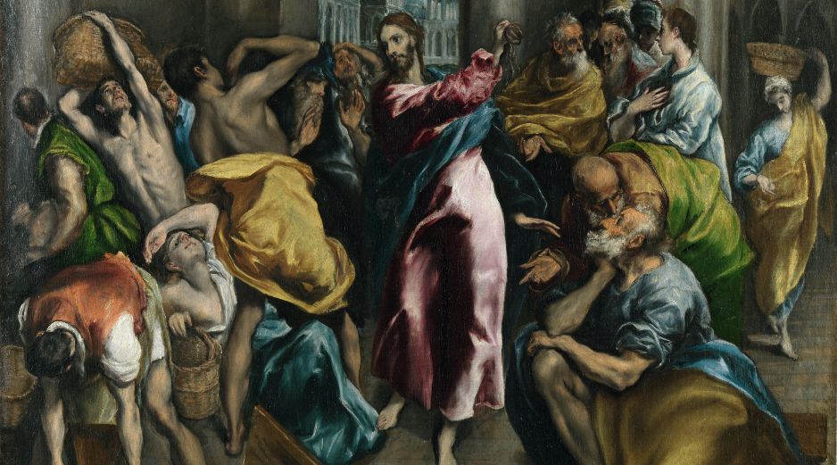 «Quiten todo de aquí y no conviertan en un mercado la casa de mi Padre». WIKIPEDIA/Expulsión de los mercaderes del Templo, de El Greco
