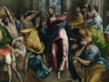 «Quiten todo de aquí y no conviertan en un mercado la casa de mi Padre». WIKIPEDIA/Expulsión de los mercaderes del Templo, de El Greco