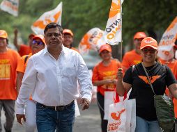 Mario Escobar Salazar, compartió que no es militante de MC, pero se acercó con el partido porque fue el que escuchó su propuesta. EFE/ M. Sierra.
