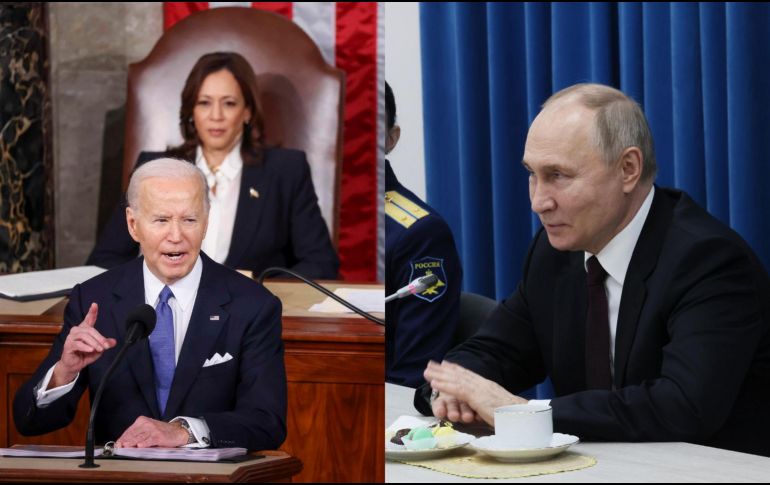 Joe Biden afirmó que él no cederá ante las amenazas a la OTAN y Washington. EFE/ M. REYNOLDS / V. GERDO.