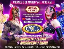 Jarochita y Lluvia expondrán su título nacional de parejas ante Andrómeda y Skadi. TWITTER/CMLL_OFICIAL