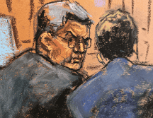 Imagen del juicio al expresidente de Honduras, Juan Orlando Hernández. EFE / J. Ronsenberg