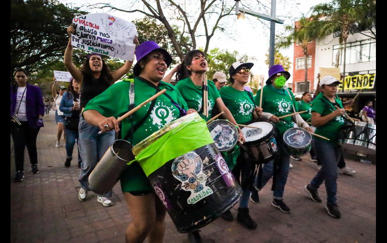 Miles de mujeres se reunieron en diferentes puntos de la ciudad de Guadalajara  como parte de las manifestaciones del Día Internacional de la Mujer, celebrado el 8 de marzo. EL INFORMADOR / A. Navarro
