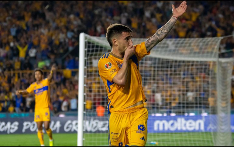 Fernando Gorriarán en festejo de gol. El próximo juego de los Tigres será contra el Columbus Crew. EFE/M. Sierra