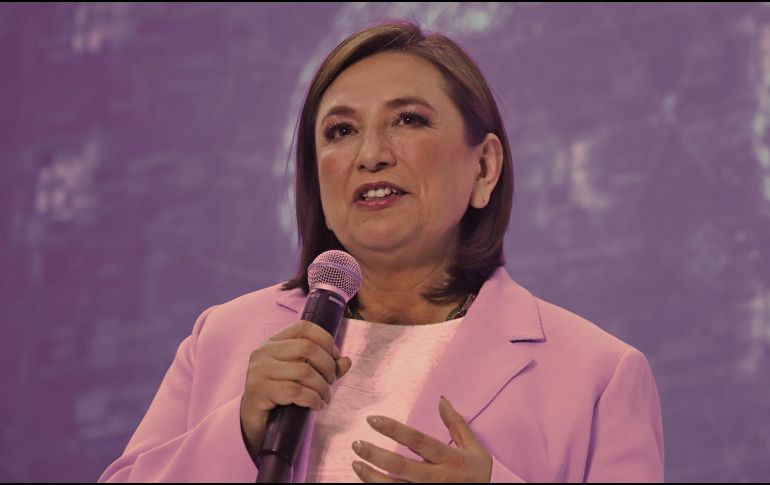 Xóchitl Gálvez durante su intervención en Aguascalientes. EFE