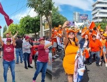 Visiblemente,  el candidato emecista, Pablo Lemus fue el que más arrastre tuvo, pues sus simpatizantes pintaron de naranja la Avenida México, desde Fray de Palacio, hasta Carlos F. de Landeros. EL INFORMADOR / J. DÍAZ