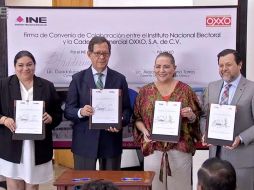 La consejera presidenta del INE, Guadalupe Taddei, señaló que como cada proceso electoral, este convenio beneficia la participación ciudadana. X/@Presidencia_INE.