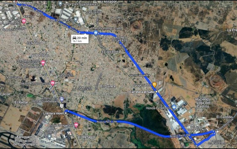 Ruta de desvío para el primer cierre que afectará los carriles de Chapala hacia Guadalajara. CORTESÍA