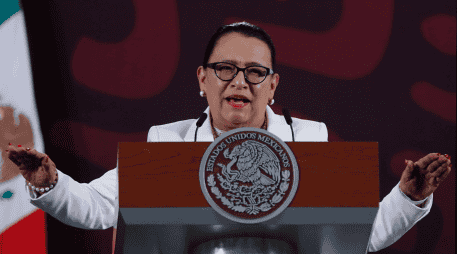 Rosa Icela Rodríguez, secretaria de Seguridad y Protección Ciudadana, anunció en la mañanera un logro significativo, dijo, en la lucha contra el robo de hidrocarburos. EFE / M. Guzmán