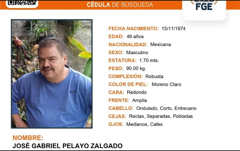 El día de su desaparición José Gabriel Pelayo vestía una camisa azul de manga corta, short verde limón y tenis color gris. X/ @FiscaliaMich.