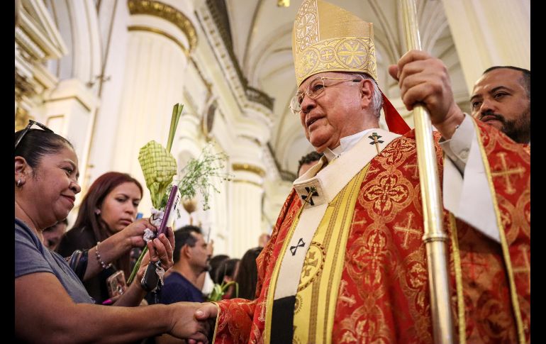 El Cardenal de Guadalajara, José Francisco Robles Ortega, hizo un llamado a las personas a vivir la Semana Santa como la culminación de un proceso que se inició el miércoles de ceniza con la oración. EL INFORMADOR / H. Figueroa