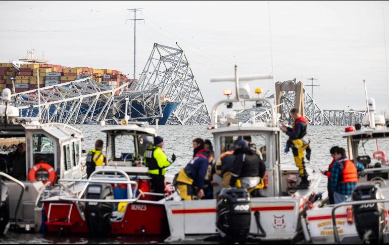Hay al menos 7 desaparecidos tras el derrumbe del puente de Baltimore. EFE/ J. Lo Scalzo